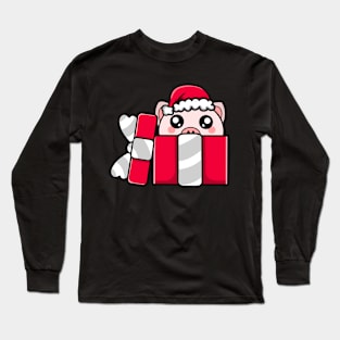 Cute Pig in Christmas Gift Long Sleeve T-Shirt